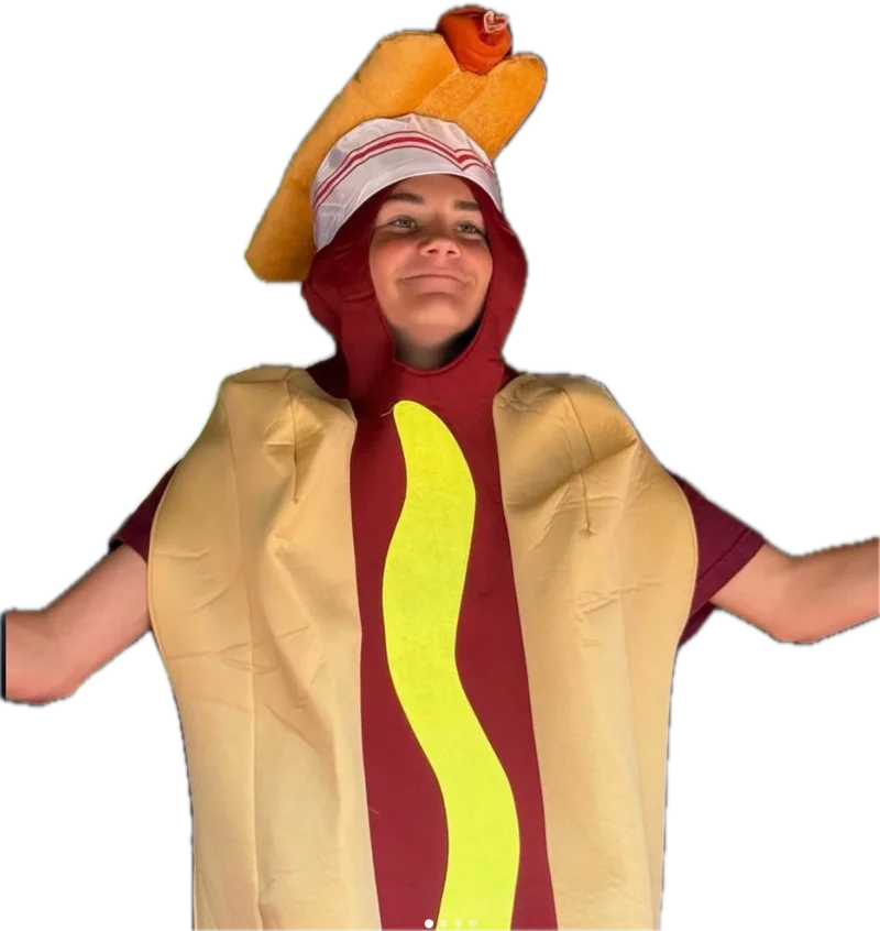 Henry in costume, smirking
